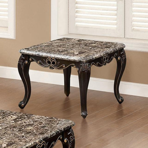 Albacete End Table Walnut & Campage - The Mattress Center (Fresno,CA)