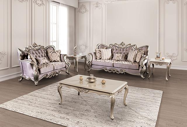 Albacete Loveseat Campage & Walnut - The Mattress Center (Fresno,CA)