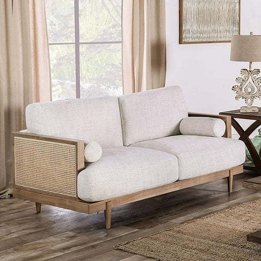 ALESUND Loveseat, Beige/Light Oak, Natural & Brown - The Mattress Center (Fresno,CA)