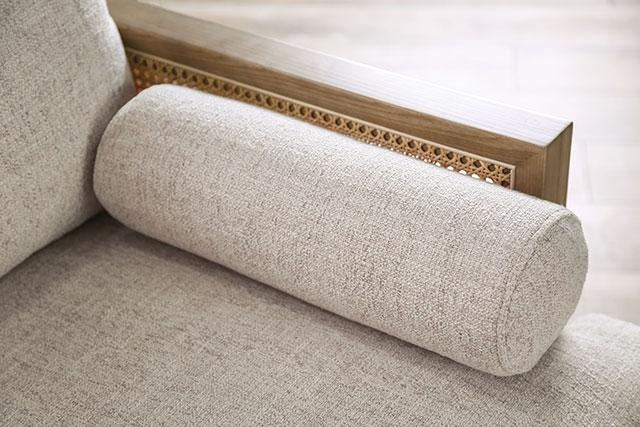 ALESUND Loveseat, Beige/Light Oak, Natural & Brown - The Mattress Center (Fresno,CA)