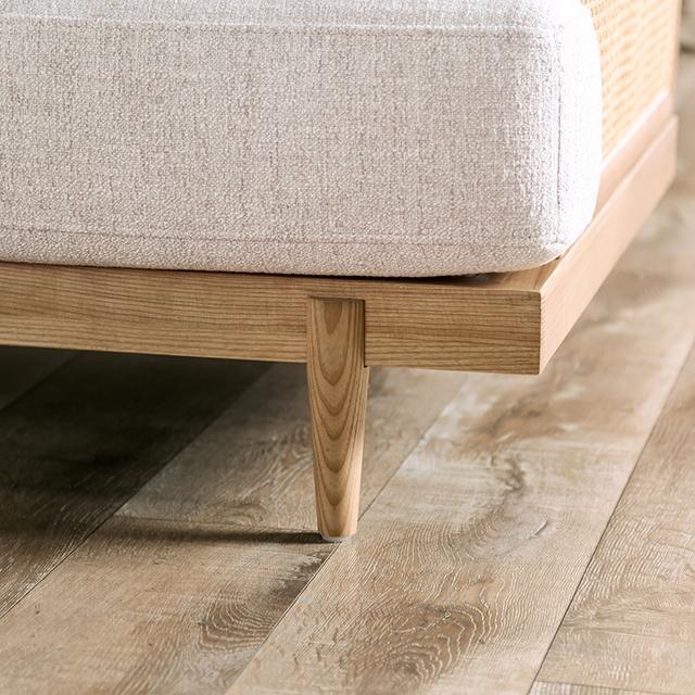 ALESUND Loveseat, Beige/Light Oak, Natural & Brown - The Mattress Center (Fresno,CA)