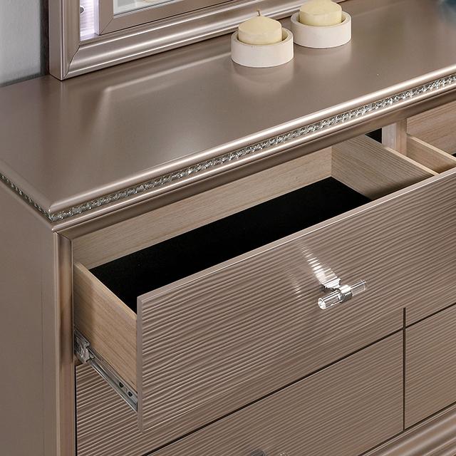 ALLIE Dresser Beige & Rose Gold - The Mattress Center (Fresno,CA)