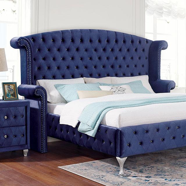 Alzir Bed Grey & Blue - The Mattress Center (Fresno,CA)