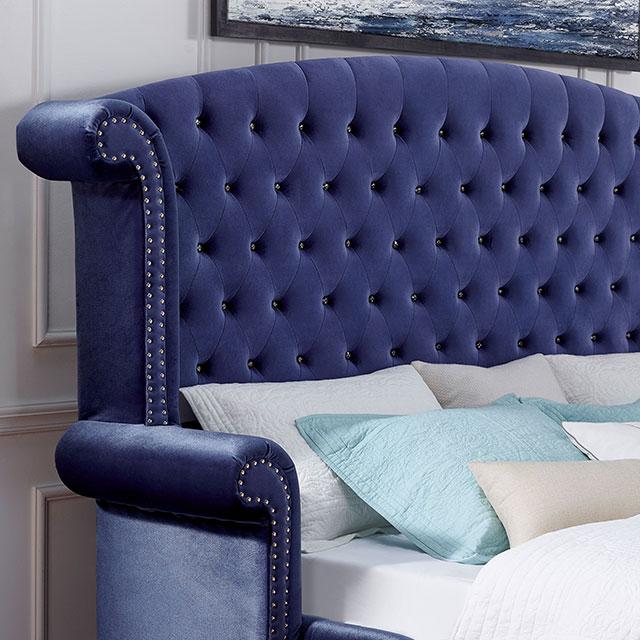 Alzir Bed Grey & Blue - The Mattress Center (Fresno,CA)