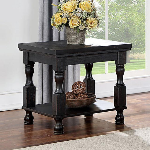 CALANDRA End Table, Antique Black - The Mattress Center (Fresno,CA)