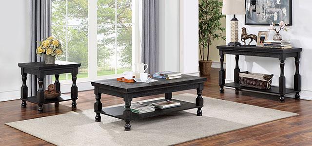 CALANDRA End Table, Antique Black - The Mattress Center (Fresno,CA)
