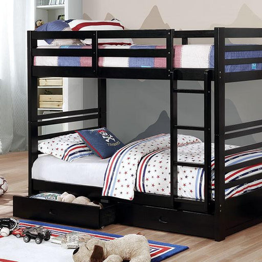 California Iv Black, Walnut, Gray, & White Twin/Twin Bunk Bed - The Mattress Center (Fresno,CA)