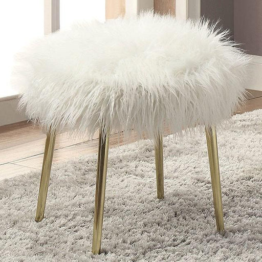 Caoimhe White/Gold Ottoman - The Mattress Center (Fresno,CA)