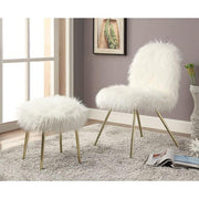 Caoimhe White/Gold Ottoman - The Mattress Center (Fresno,CA)