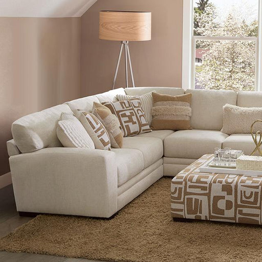 CARLETON Sectional, Ivory/Tan - The Mattress Center (Fresno,CA)