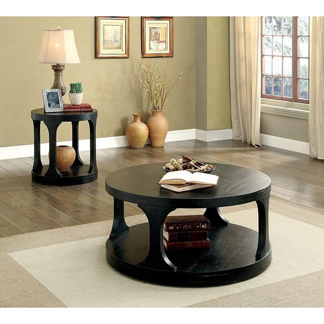 Carrie Antique Black End Table - The Mattress Center (Fresno,CA)