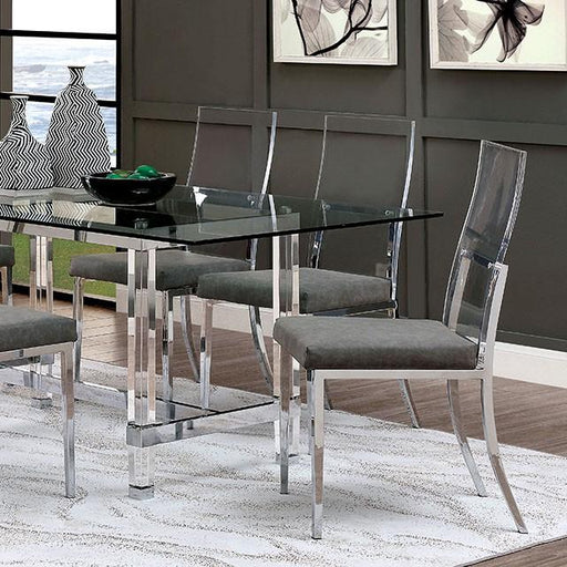 Casper 7 Pc Dining Table Set Chrome - The Mattress Center (Fresno,CA)