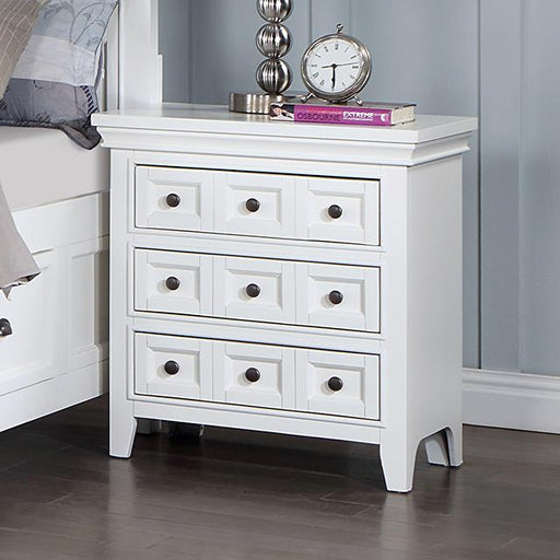 CASTILE Night Stand w/ USB, White - The Mattress Center (Fresno,CA)
