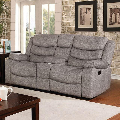 Castleford Light Gray Console Love Seat - The Mattress Center (Fresno,CA)
