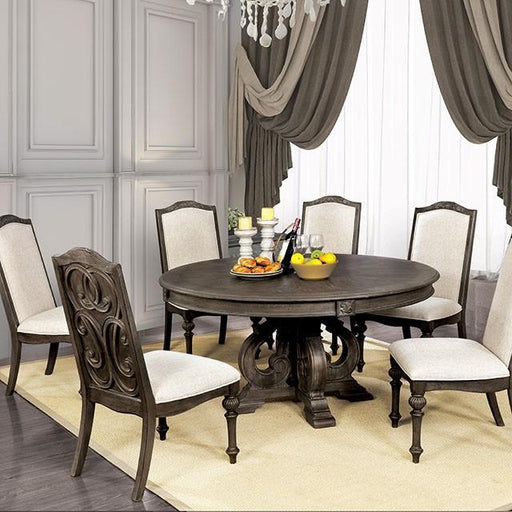 Arcadia Rustic Natural Tone Round Dining Table - The Mattress Center (Fresno,CA)