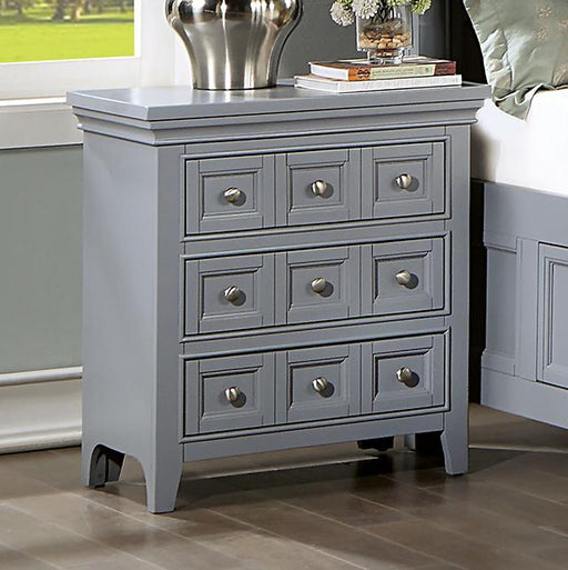 CASTLILE Night Stand w/ USB, Gray - The Mattress Center (Fresno,CA)