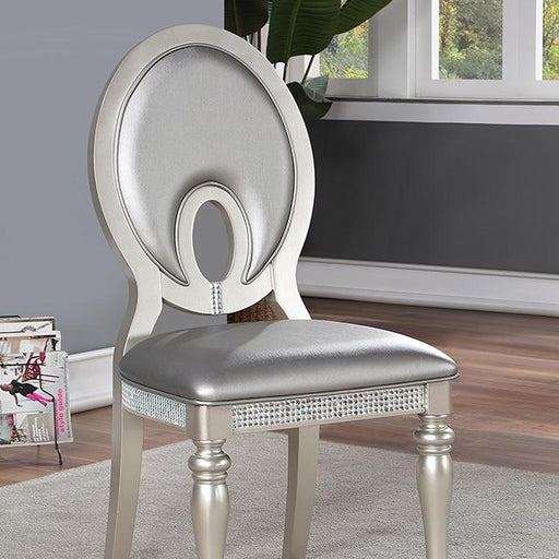 CATHALINA Side Chair (2/CTN), Silver - The Mattress Center (Fresno,CA)