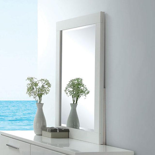 Christie Glossy White Mirror - The Mattress Center (Fresno,CA)