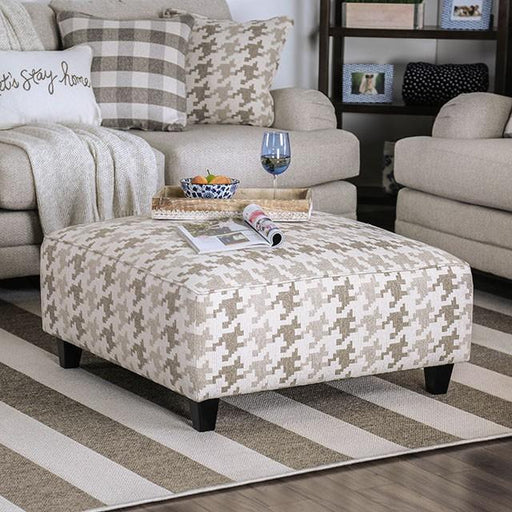 Christine Light Gray/Pattern Ottoman - The Mattress Center (Fresno,CA)