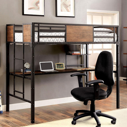 CLAPTON Black Twin Bed w/ Workstation - The Mattress Center (Fresno,CA)