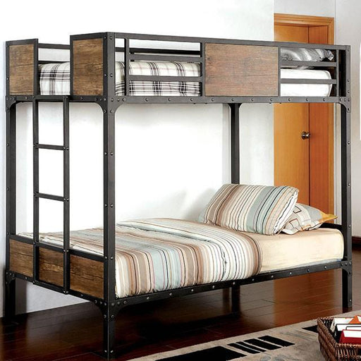 CLAPTON Black Twin/Twin Bunk Bed - The Mattress Center (Fresno,CA)