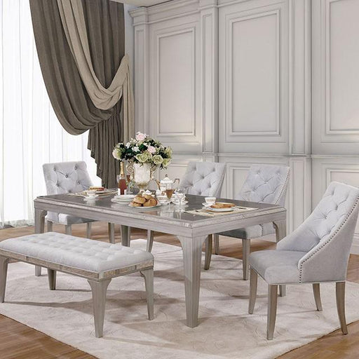 DIOCLES Silver/Gray Dining Table - The Mattress Center (Fresno,CA)