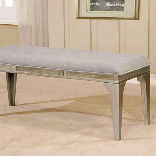 DIOCLES Silver/Light Gray Bench - The Mattress Center (Fresno,CA)