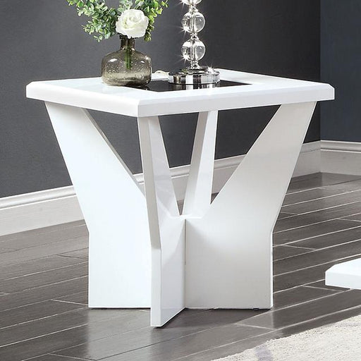 DUBENDORF End Table, White - The Mattress Center (Fresno,CA)