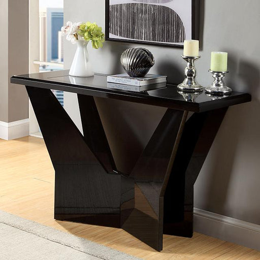 DUBENDORF Sofa Table, Black - The Mattress Center (Fresno,CA)