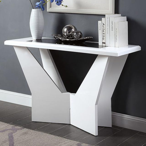 DUBENDORF Sofa Table, White - The Mattress Center (Fresno,CA)