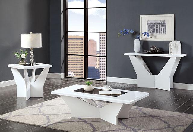 DUBENDORF Sofa Table, White - The Mattress Center (Fresno,CA)