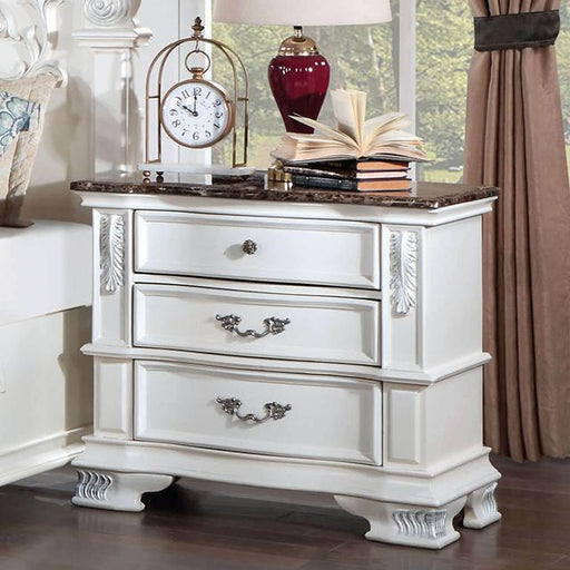 ESPARANZA Night Stand, Pearl White - The Mattress Center (Fresno,CA)