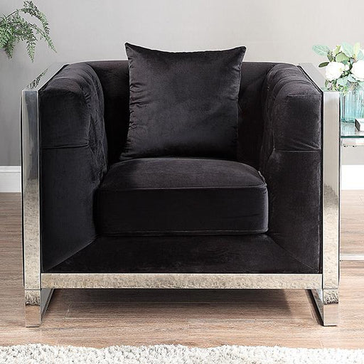 EVADNE Chair w/ Pillow, Black - The Mattress Center (Fresno,CA)