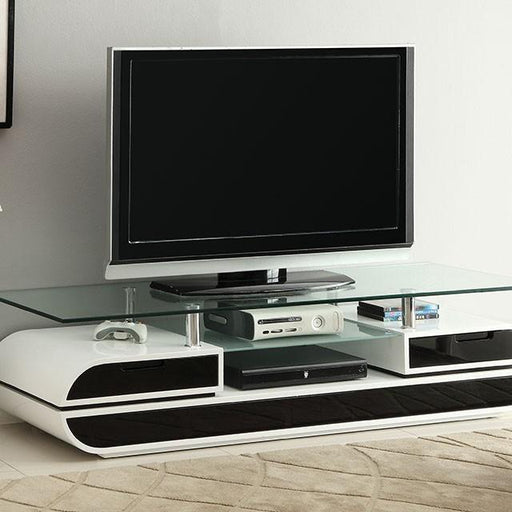 Evos Black/White 63" TV Console - The Mattress Center (Fresno,CA)