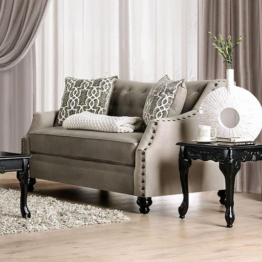 Ezrin Light Brown Love Seat - The Mattress Center (Fresno,CA)