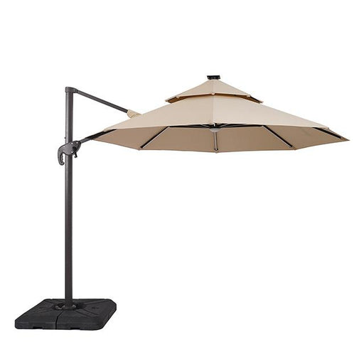 Fera 10 Ft Round Umbrella w/ LED Bulb + 37" Large Base - The Mattress Center (Fresno,CA)