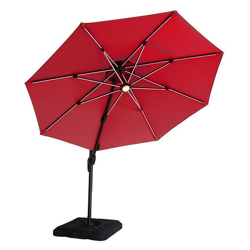Fera 10 Ft Round Umbrella w/ LED Bulb + 37" Large Base - The Mattress Center (Fresno,CA)