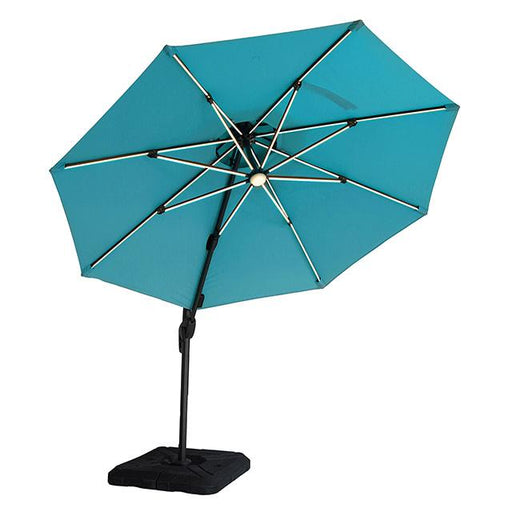 Fera 10 Ft Round Umbrella w/ LED Bulb + 37" Large Base - The Mattress Center (Fresno,CA)