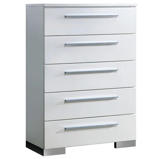 CLEMENTINE Glossy White Chest - The Mattress Center (Fresno,CA)