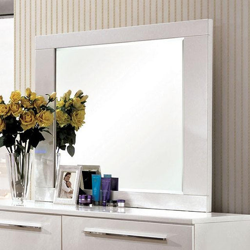 CLEMENTINE Glossy White Mirror - The Mattress Center (Fresno,CA)