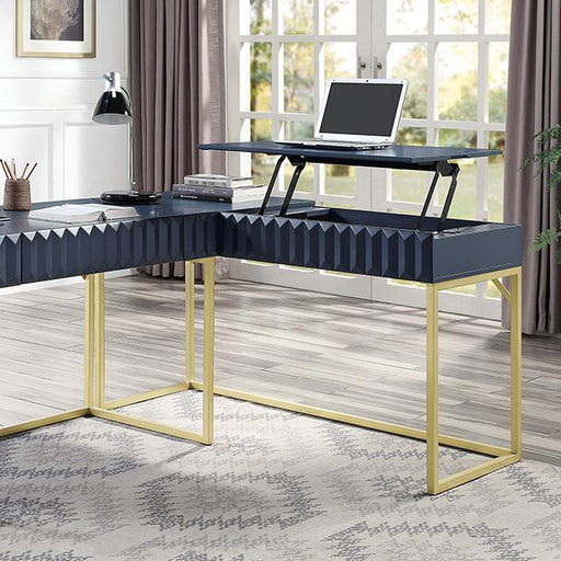 FREIBURG Corner Desk, Antique Blue - The Mattress Center (Fresno,CA)