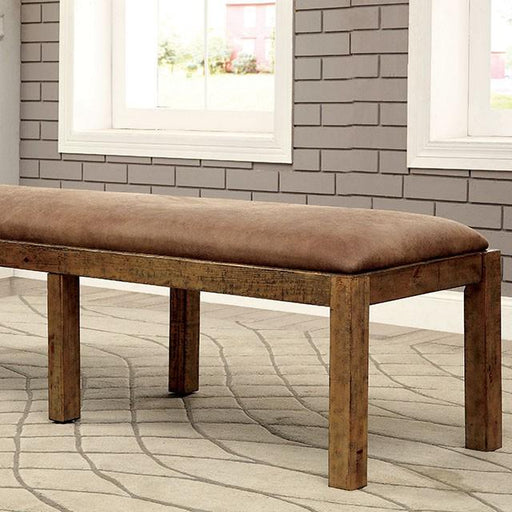 GIANNA Rustic Pine Fabric Bench - The Mattress Center (Fresno,CA)
