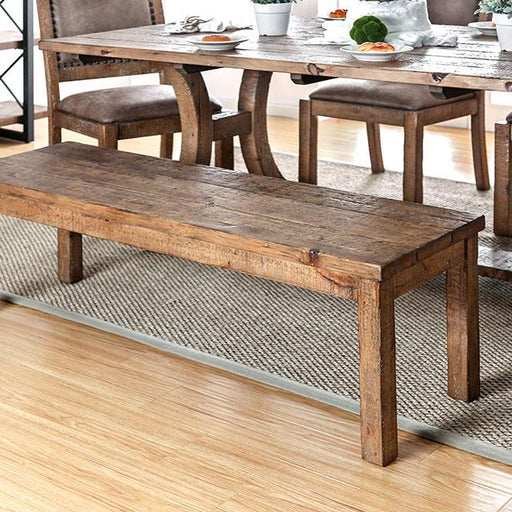 GIANNA Rustic Pine Wooden Bench - The Mattress Center (Fresno,CA)