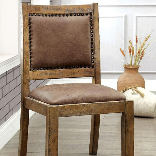 GIANNA Rustic Pine/Brown Side Chair (2/CTN) - The Mattress Center (Fresno,CA)