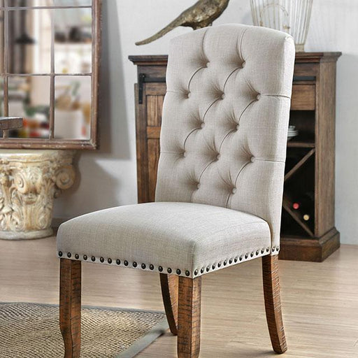 Gianna Rustic Pine/Ivory Side Chair (2/CTN) - The Mattress Center (Fresno,CA)