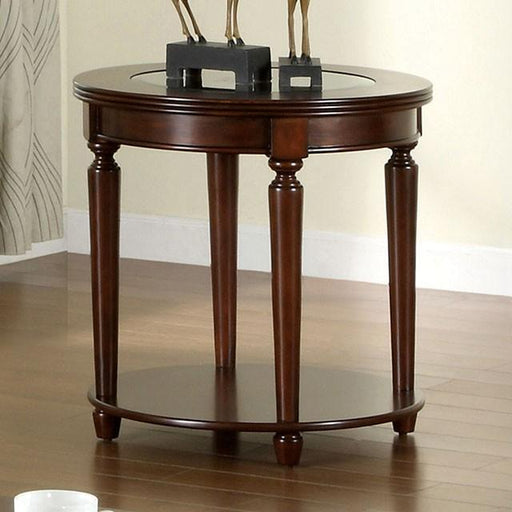 Granvia Dark Cherry End Table - The Mattress Center (Fresno,CA)