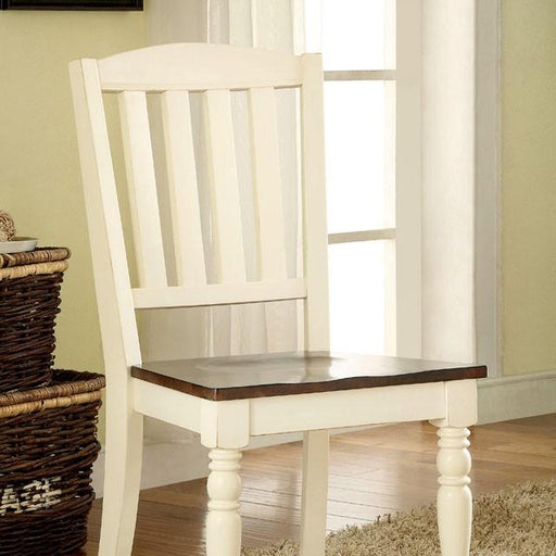 HARRISBURG Vintage White/Dark Oak Side Chair (2/CTN) - The Mattress Center (Fresno,CA)