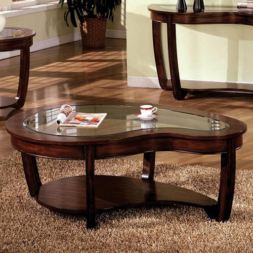 Crystal Falls Dark Cherry Coffee Table - The Mattress Center (Fresno,CA)