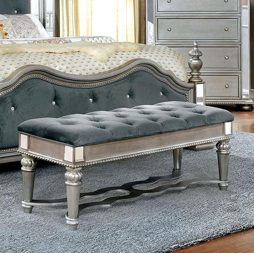 Azha Silver/Gray Bench - The Mattress Center (Fresno,CA)