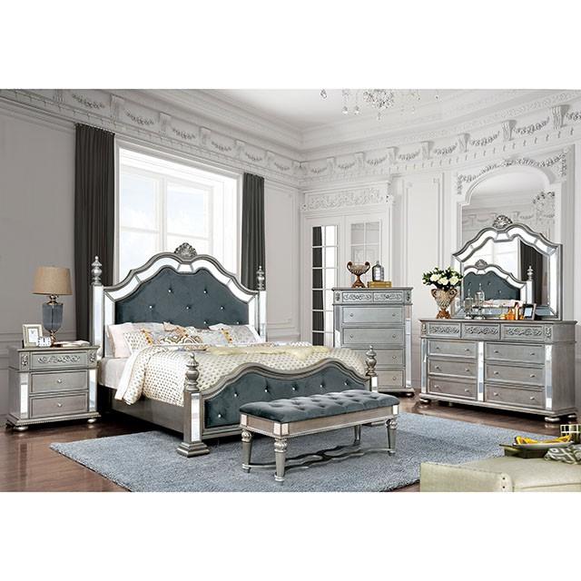 Azha Silver/Gray Bench - The Mattress Center (Fresno,CA)